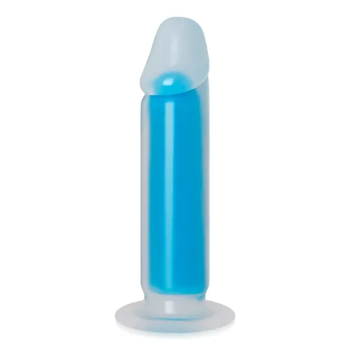 Dildo penis fluorescent albastru 22 cm strălucește în întuneric - 72562518