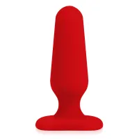 Set de dop anal roșu și 3 inele pentru erecție - 74632238 - 2