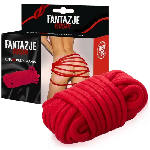 Frânghie roșie rezistentă pentru bondage BDSM 100% bumbac 5m - 76573174