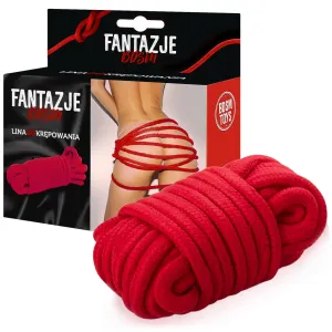 Frânghie roșie rezistentă pentru bondage BDSM 100% bumbac 5m - 76573174