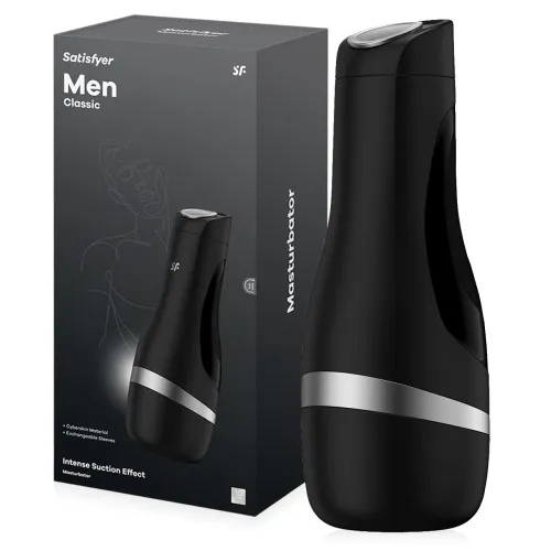 SATISFYER MEN CLASSIC - MASTURATOR PENTRU STIMULAREA ÎNTREGULUI PENIS CU INTERIOR CYBERSKIN ȘI EFECT DE ASPIRAȚIE - 79585720