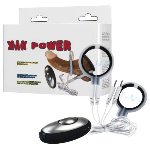 Electrostimulator dublu cu inel pentru penis și bandă pentru scrot - 78995468