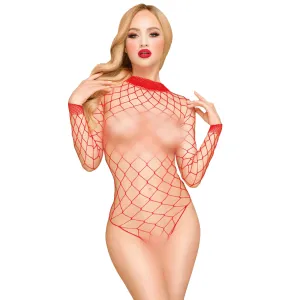 Penthouse Scandalous - body roșu din plasă seducătoare - 75869136