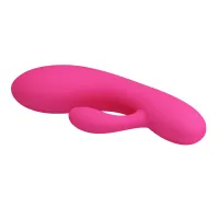 Vibrator roz din silicon cu stimulare clitoridiană, 30 de programe - 76451389 - 2