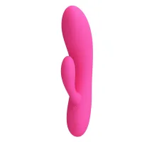 Vibrator roz din silicon cu stimulare clitoridiană, 30 de programe - 76451389 - 3