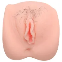 Vagin artificial realist cu vibrații și păr pubian + telecomandă - 78005976 - 4