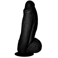 Dildo negru puternic, venos, penis realist cu un diametru de 7 cm - 74302835 - 3