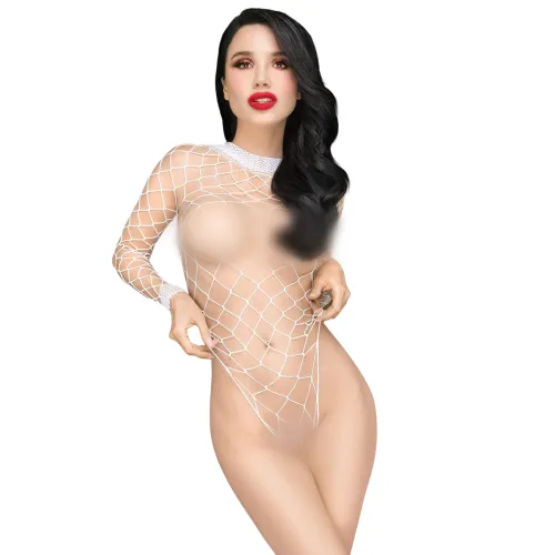 Penthouse Scandalous - body seducător din plasă albă - 74992141