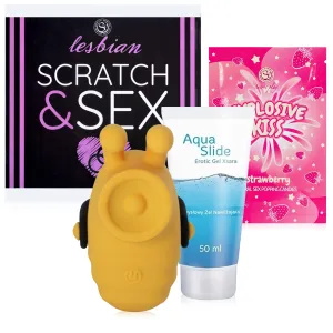 Set pentru cupluri LGBT LESS: Scrijelitoare, bomboane popping, lubrifiant, masajer - 77445689