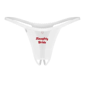 Obsessive Weddya Bride tanga cu deschidere în față lenjerie de mireasă - 72431464