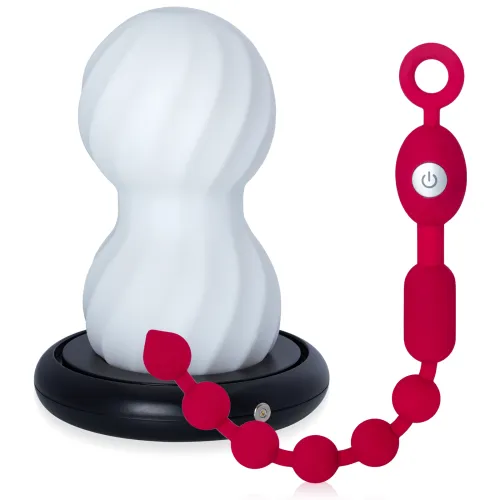 Masturbator încălzit pentru bărbați cu un lanț anal vibrat - 79577087