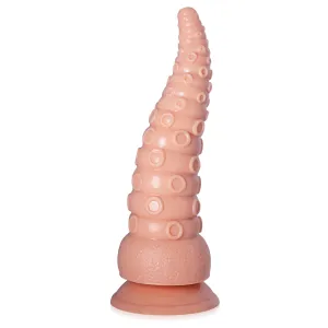 Dildo flexibil texturat de culoarea pielii de 21 cm în formă de tentaculă - 79291470