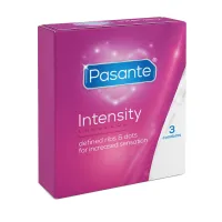Prezervative Pasante Intensity cu dungi și proeminențe 3 buc - 70330629 - 2