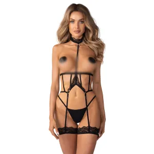 Ham erotic Obsessive Hersis cu curele și dantelă - 76800960