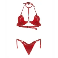 Obsessive Inferro set roșu sutien + chilot tanga - 74564042 - 2