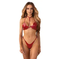 Obsessive Inferro set roșu sutien + chilot tanga - 74564042 - 4