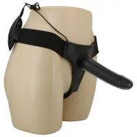 Harnasament strap-on negru cu vibrator 16 cm și telecomandă - 70043295 - 8