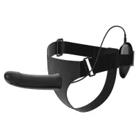 Harnasament strap-on negru cu vibrator 16 cm și telecomandă - 70043295 - 3