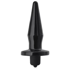 Negru gel, subțire dop anal turbo vibrații 14 cm - 75247561