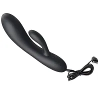 Vibrator negru din silicon cu stimulare clitoridiană, 30 de programe - 75016348 - 4