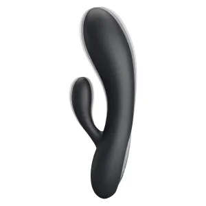 Vibrator negru din silicon cu stimulare clitoridiană, 30 de programe - 75016348